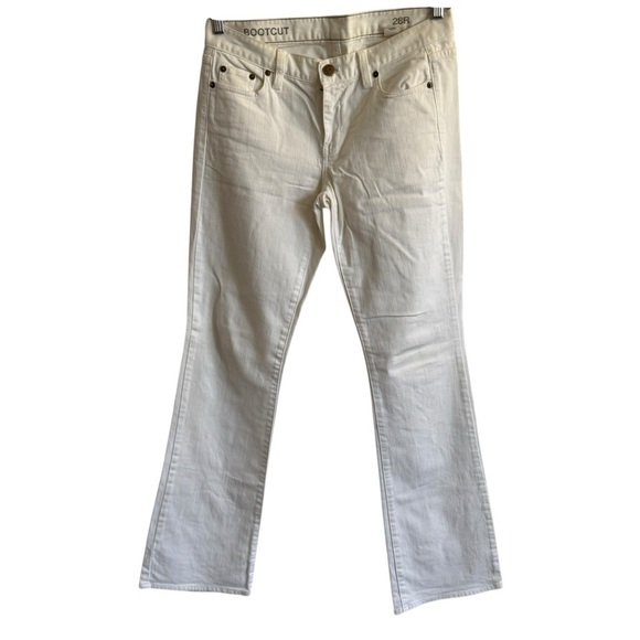J.Crew White Classic Bootcut Jeans, Size 28 - Picture 1 of 6